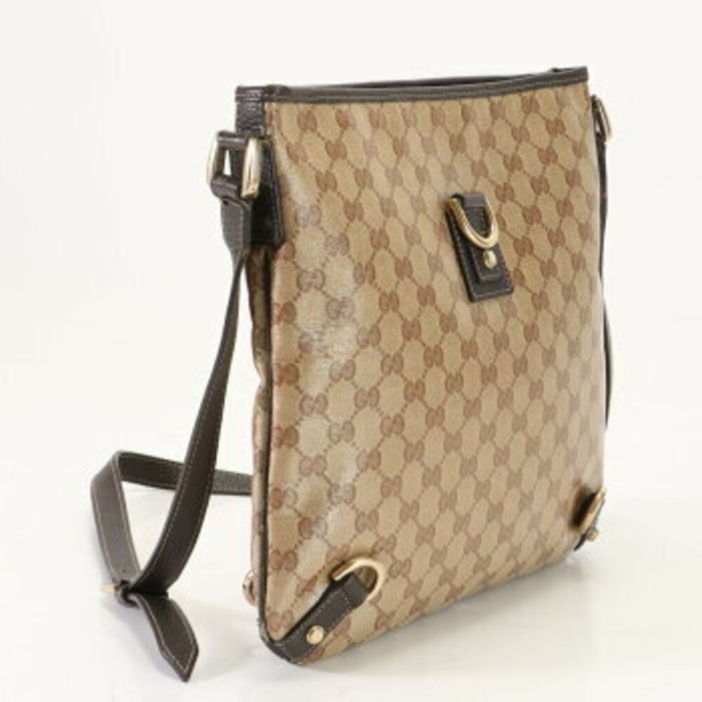 Gucci brown shoulder leather Abbey crossbody bag GG Crystal - Picture 3 of 14